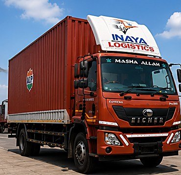 Eicher container truck at the depot
