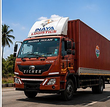 Eicher truck on the forecourt